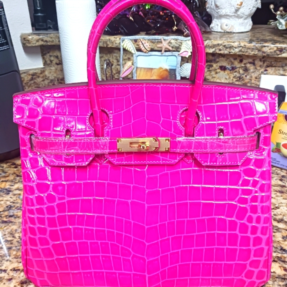 Hot pink crocodile bag 30inch